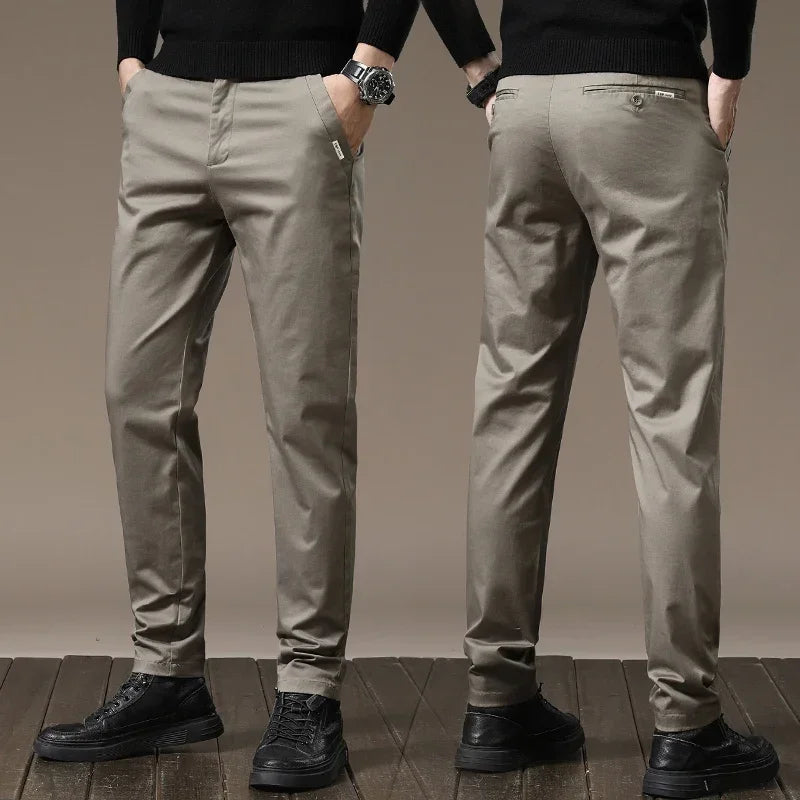 Slim-fit trousers made from pure cotton