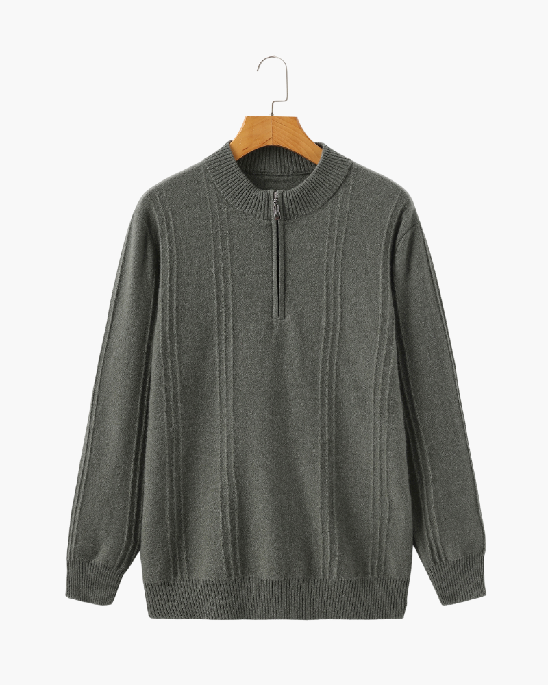 100% rib knit with half zip