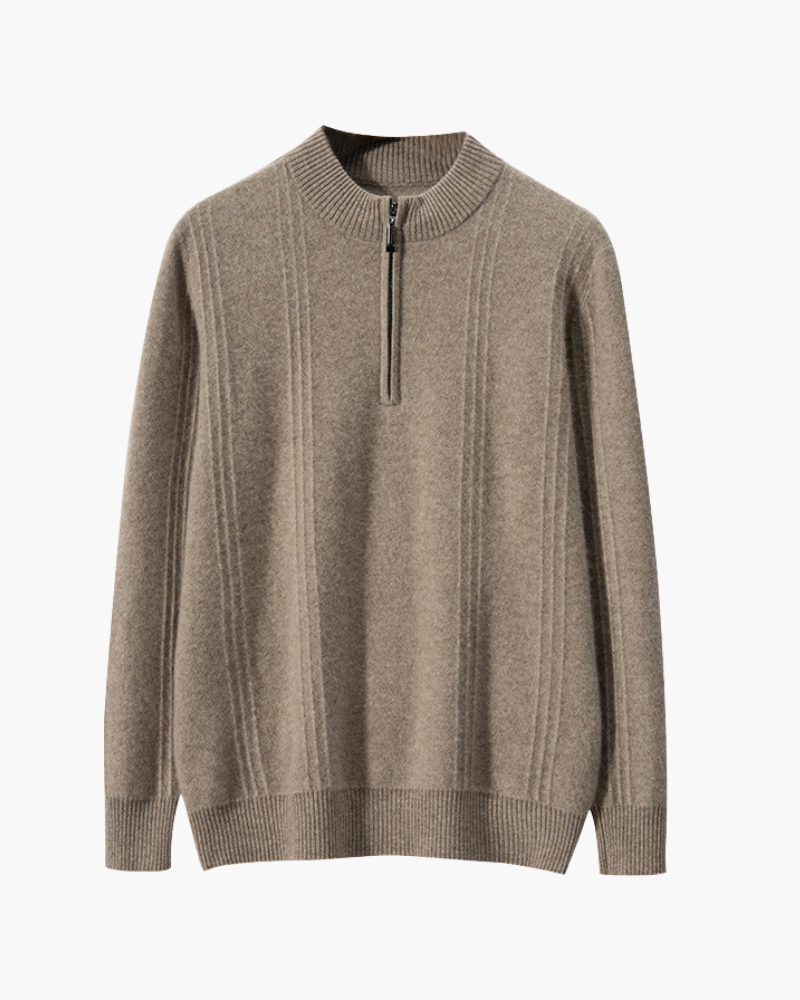 100% rib knit with half zip