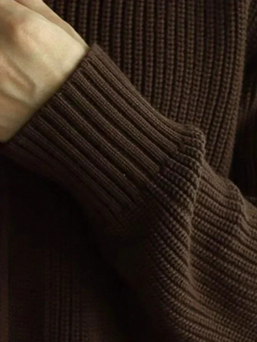 Light gray melange cashmere round neck