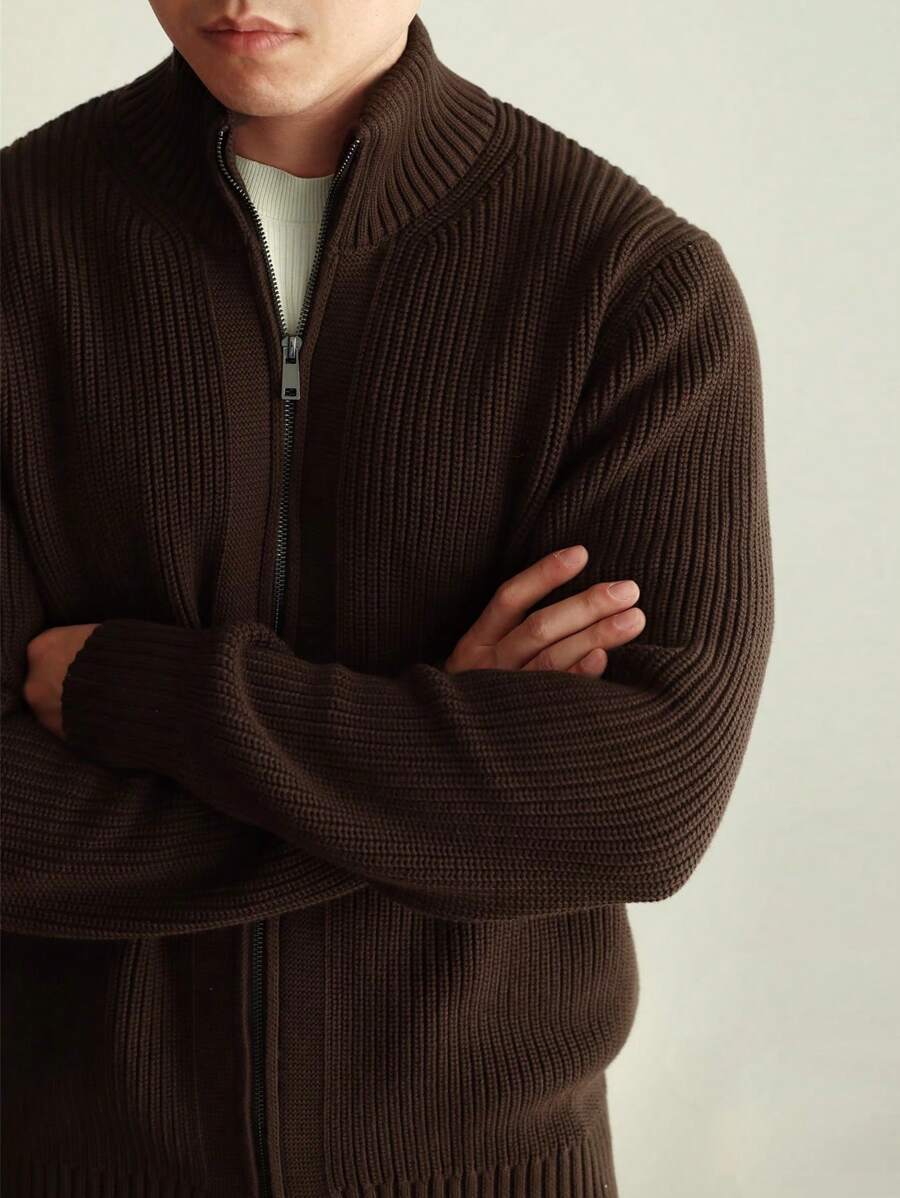 Light gray melange cashmere round neck