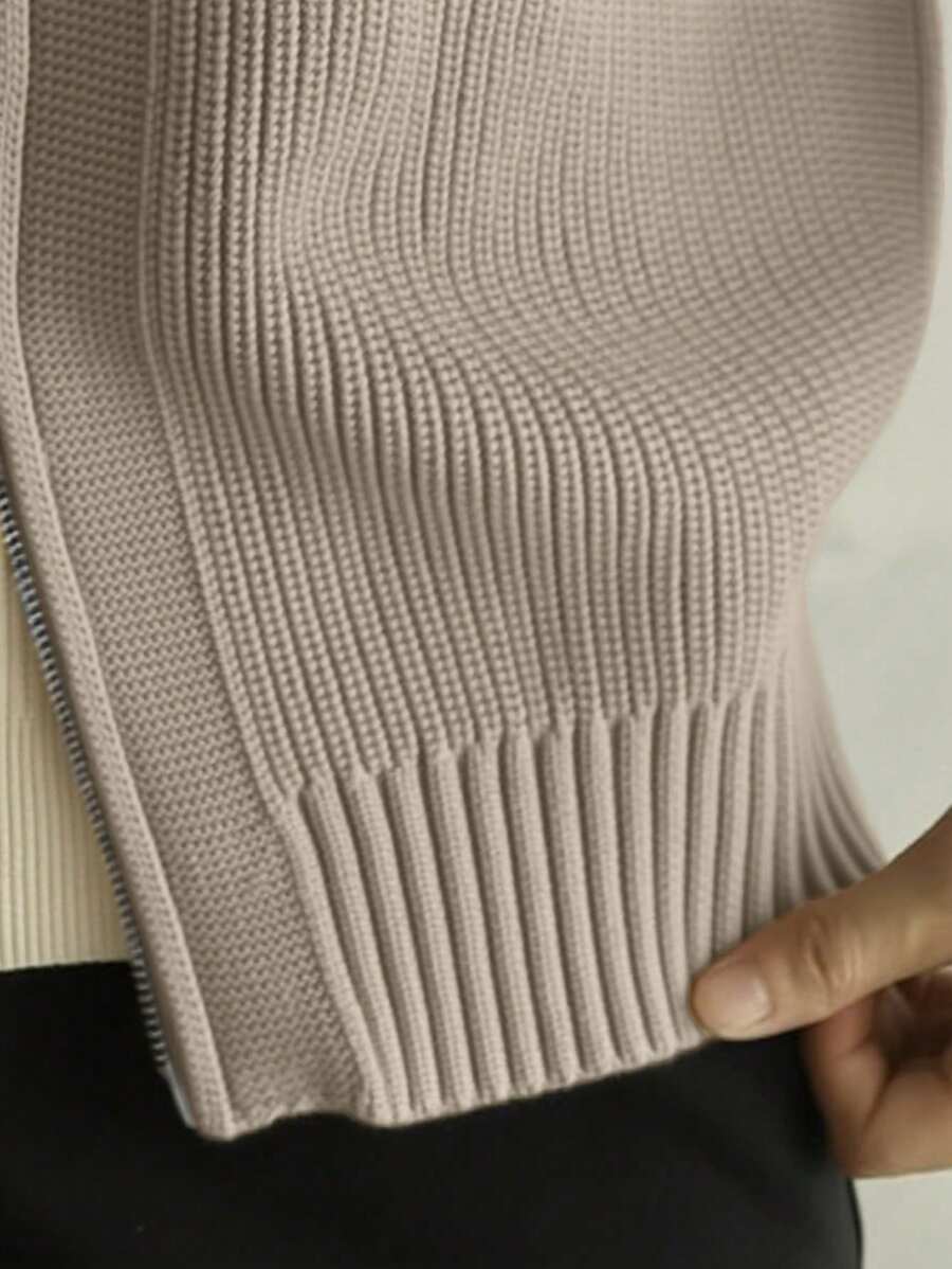 Light gray melange cashmere round neck