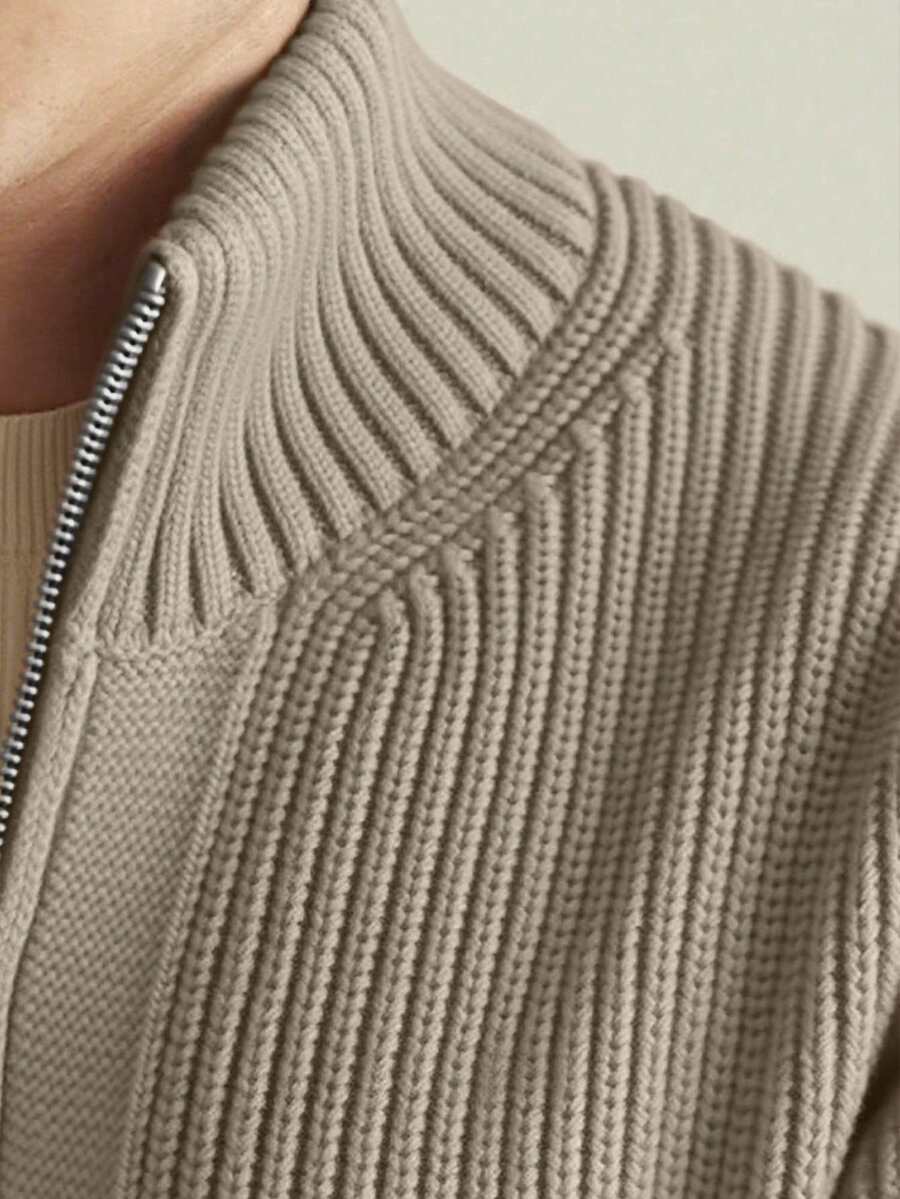 Light gray melange cashmere round neck