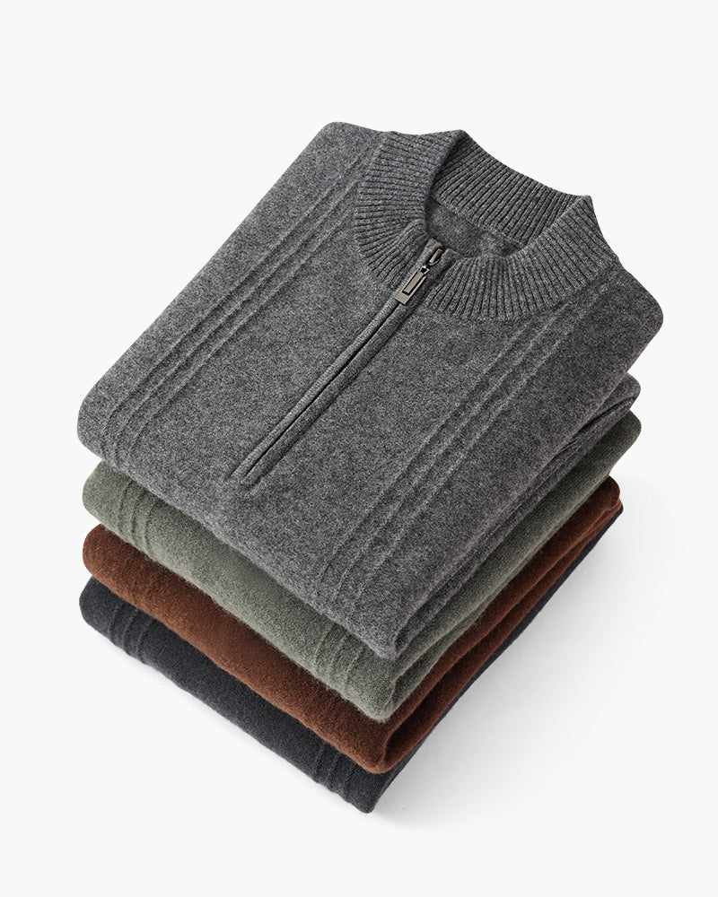 100% rib knit with half zip