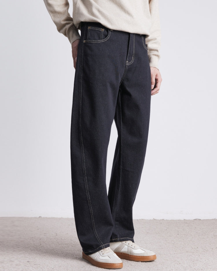 Raw indigo straight jeans