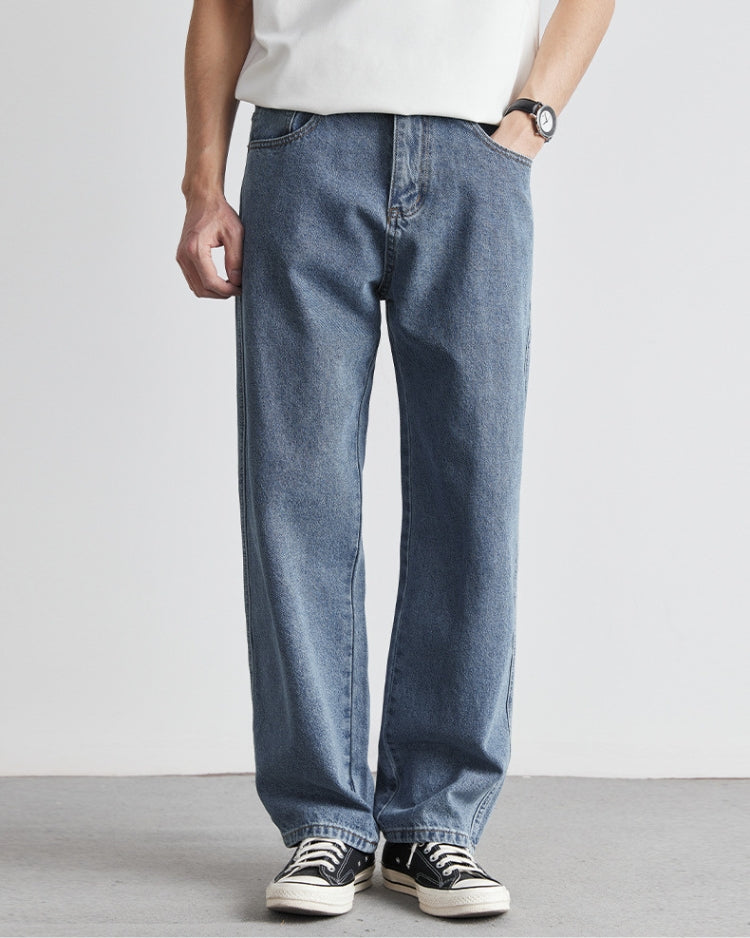 Classic Washed Indigo Straight Jeans