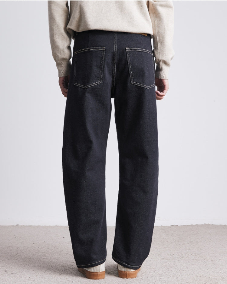 Raw indigo straight jeans