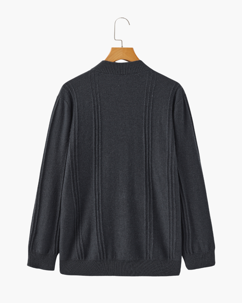100% rib knit with half zip
