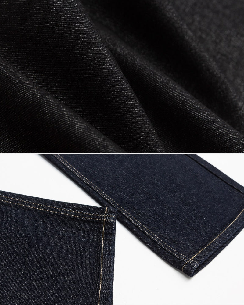 Relaxed fit wide-leg black rinsed jeans