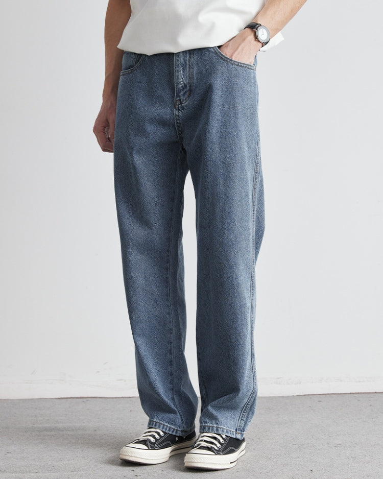 Classic Washed Indigo Straight Jeans
