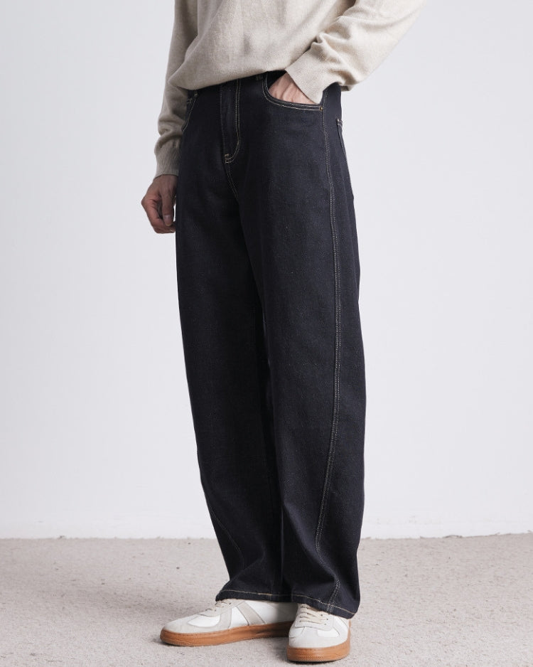 Raw indigo straight jeans