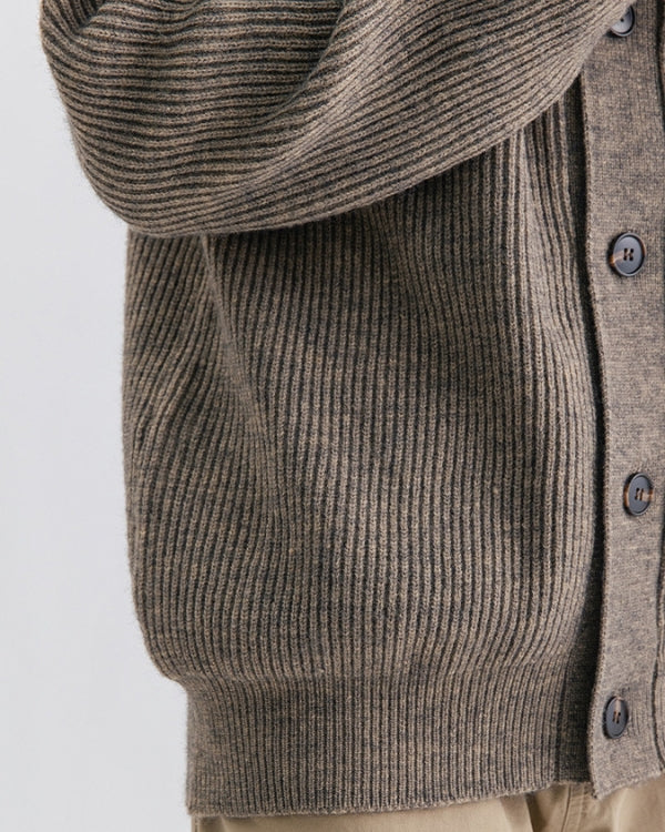 Stretchy knit sweater with high neck and buttons