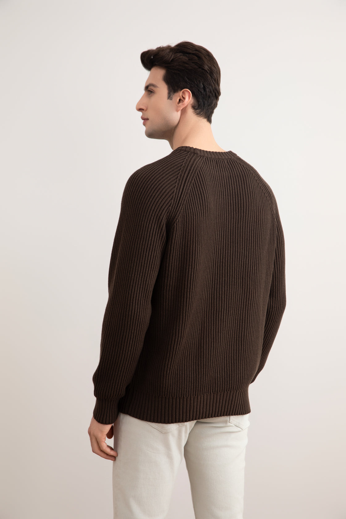 Brown English rib knit