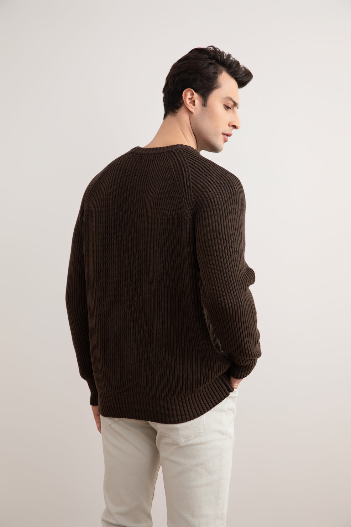 Brown English rib knit