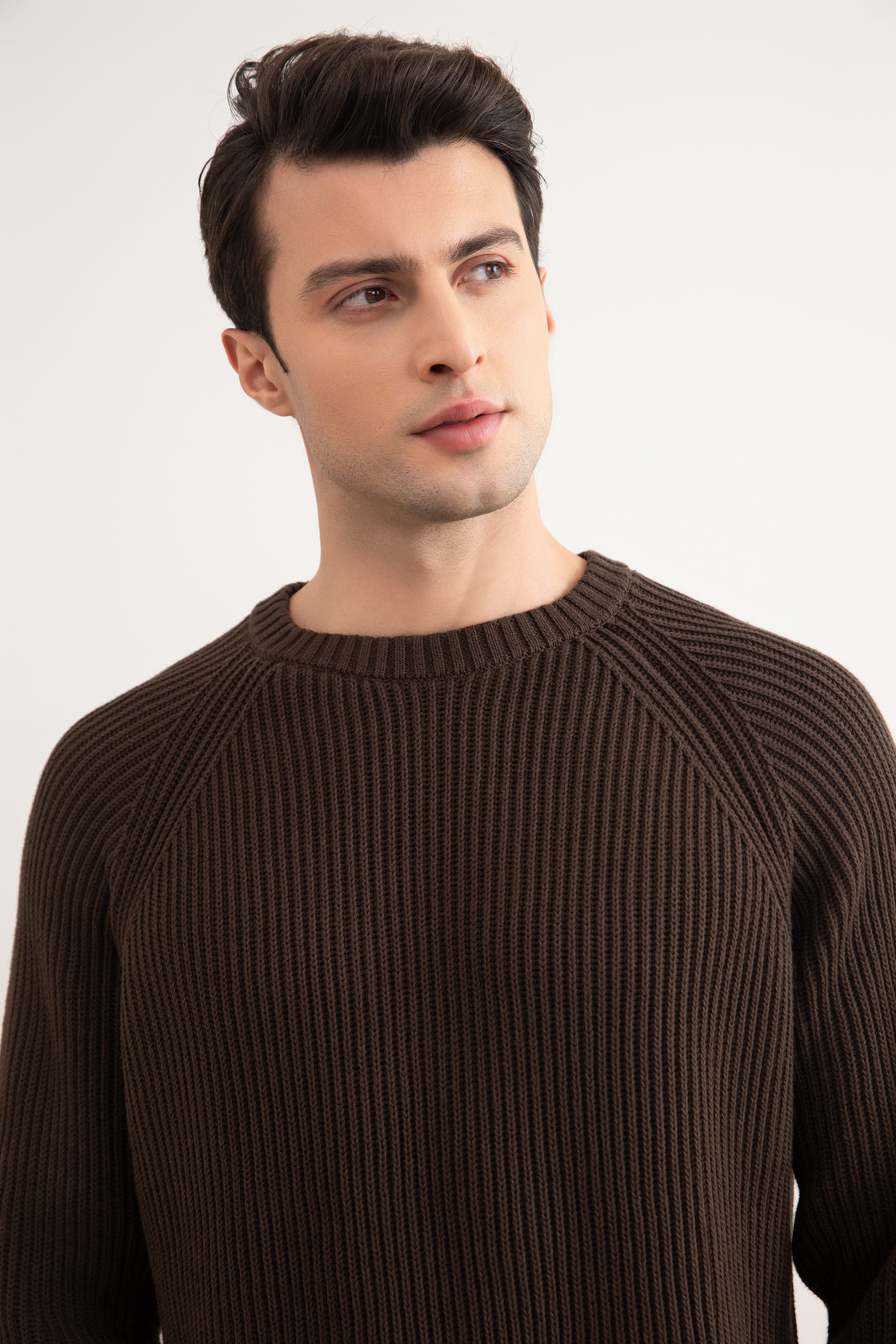 Brown English rib knit
