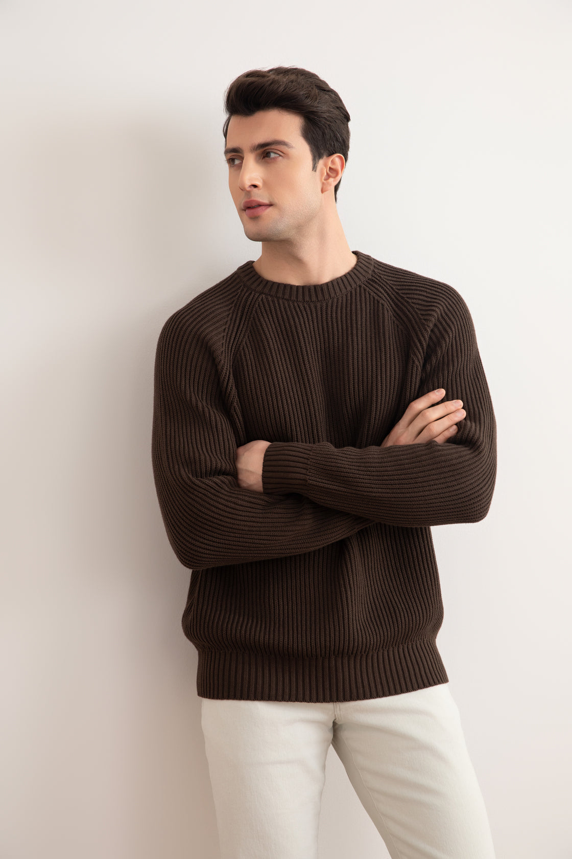 Brown English rib knit