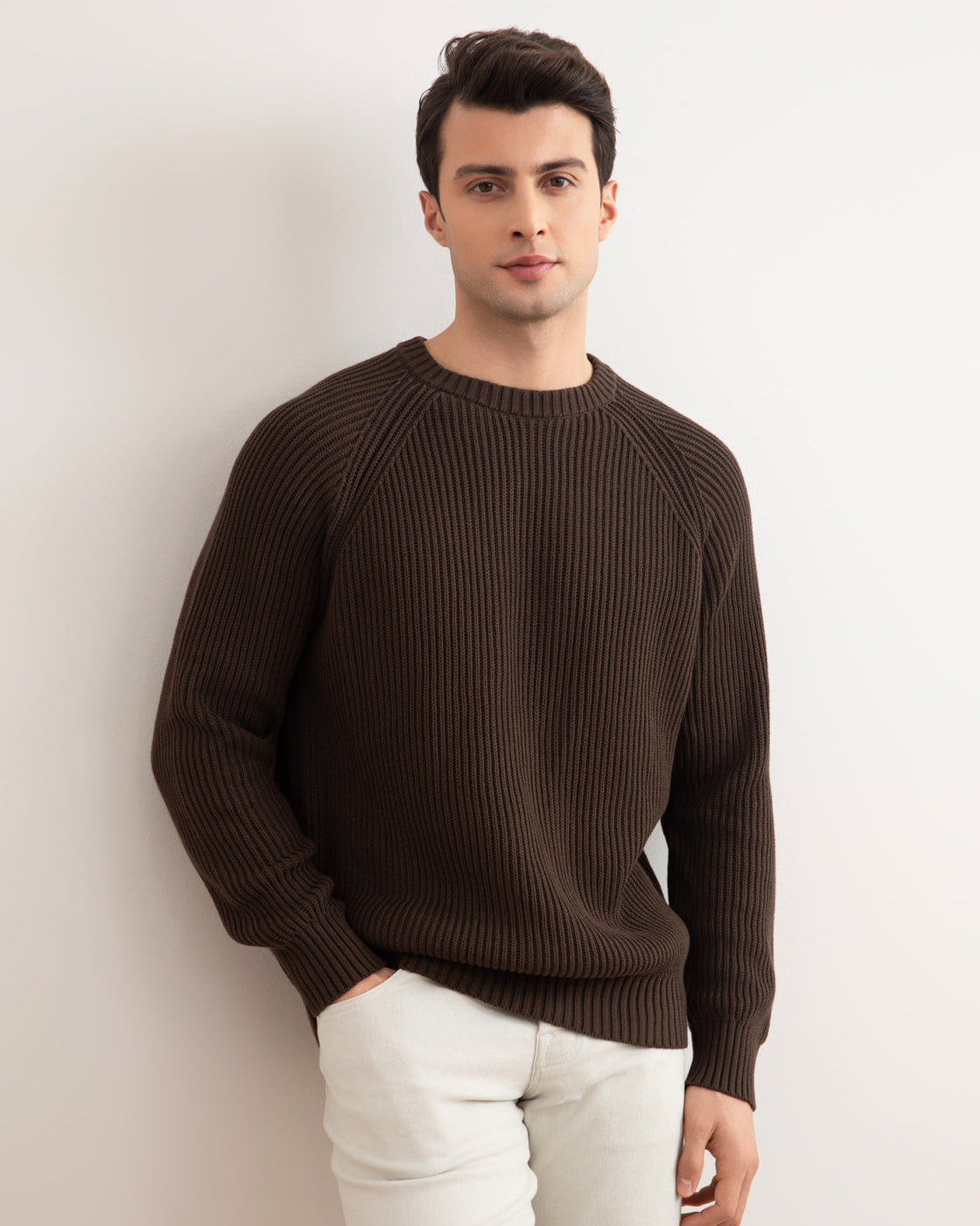 Brown English rib knit