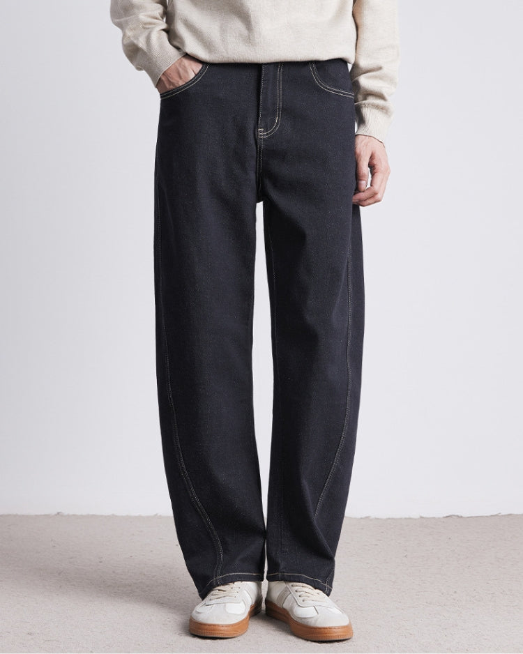 Raw indigo straight jeans