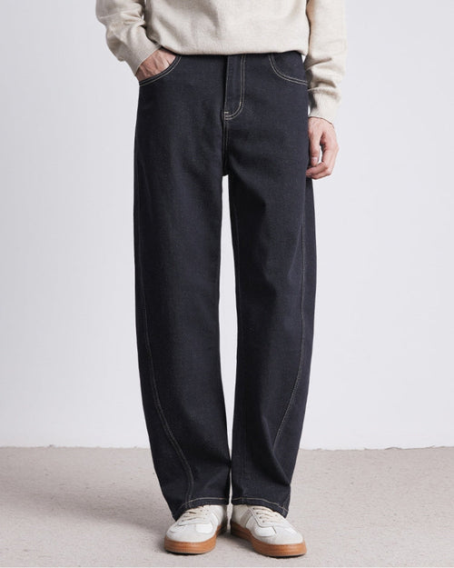 Raw indigo straight jeans