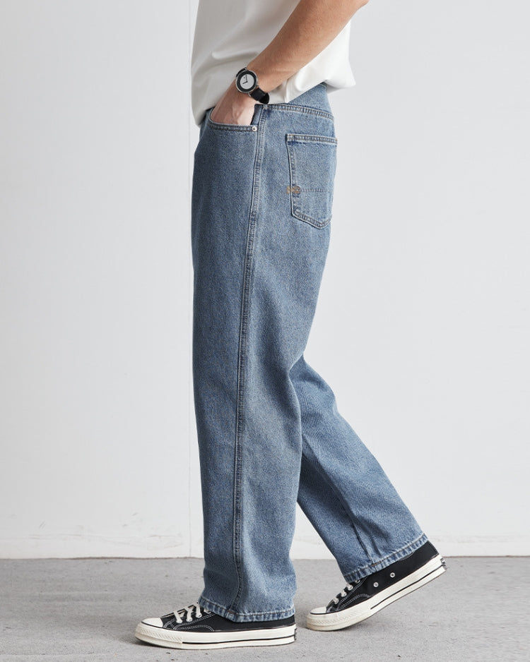 Classic Washed Indigo Straight Jeans