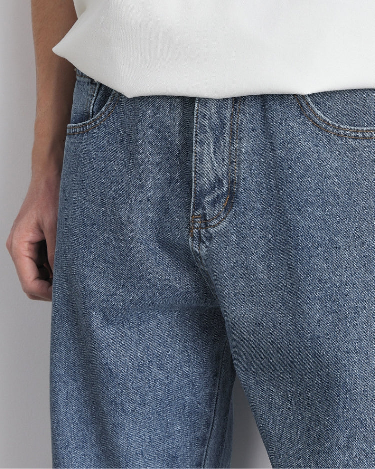 Classic Washed Indigo Straight Jeans