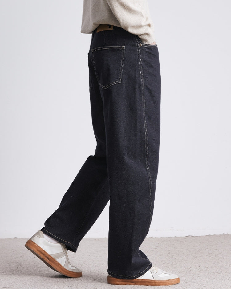 Raw indigo straight jeans