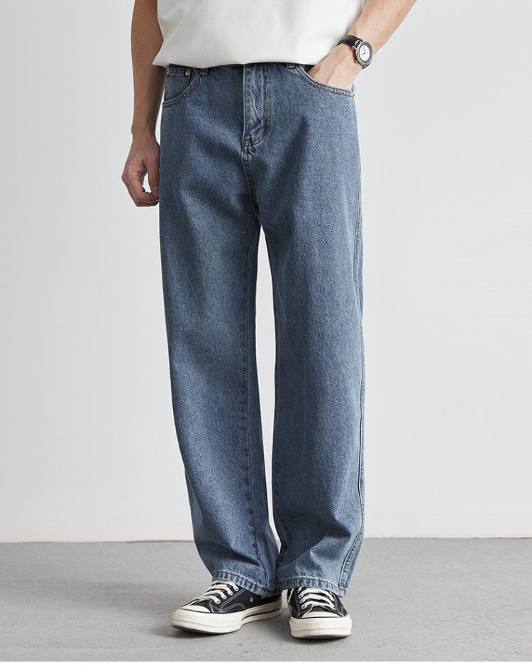 Classic Washed Indigo Straight Jeans