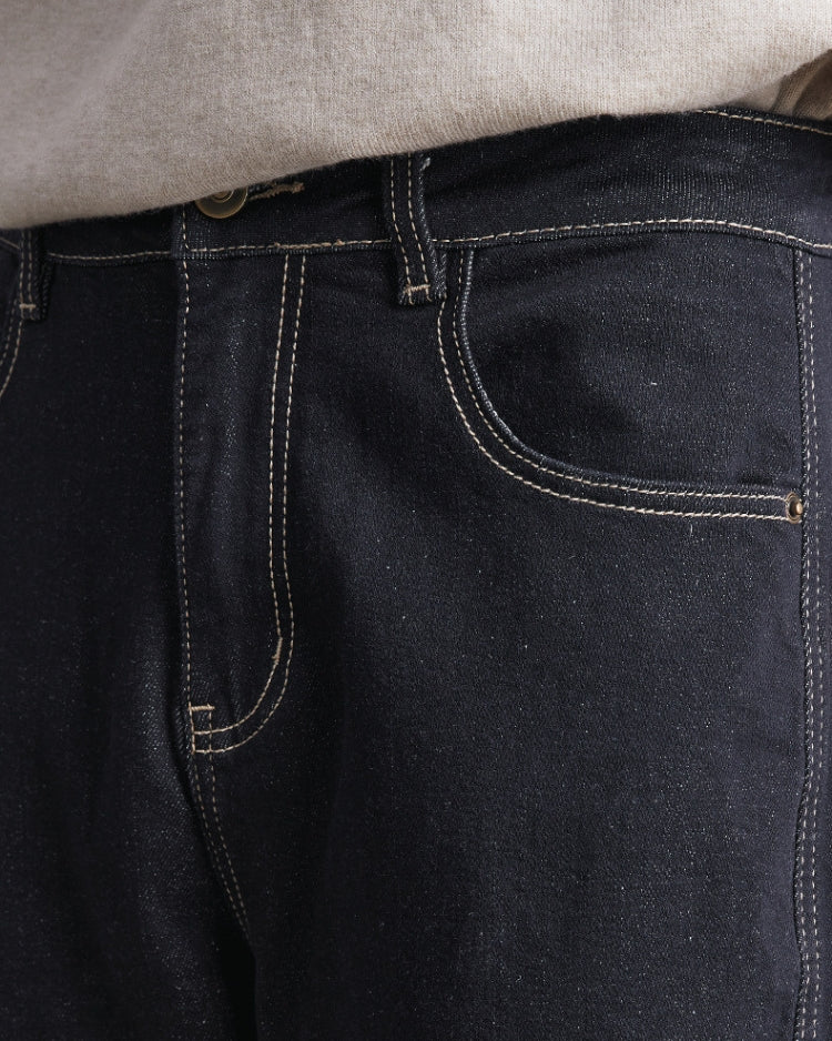 Raw indigo straight jeans