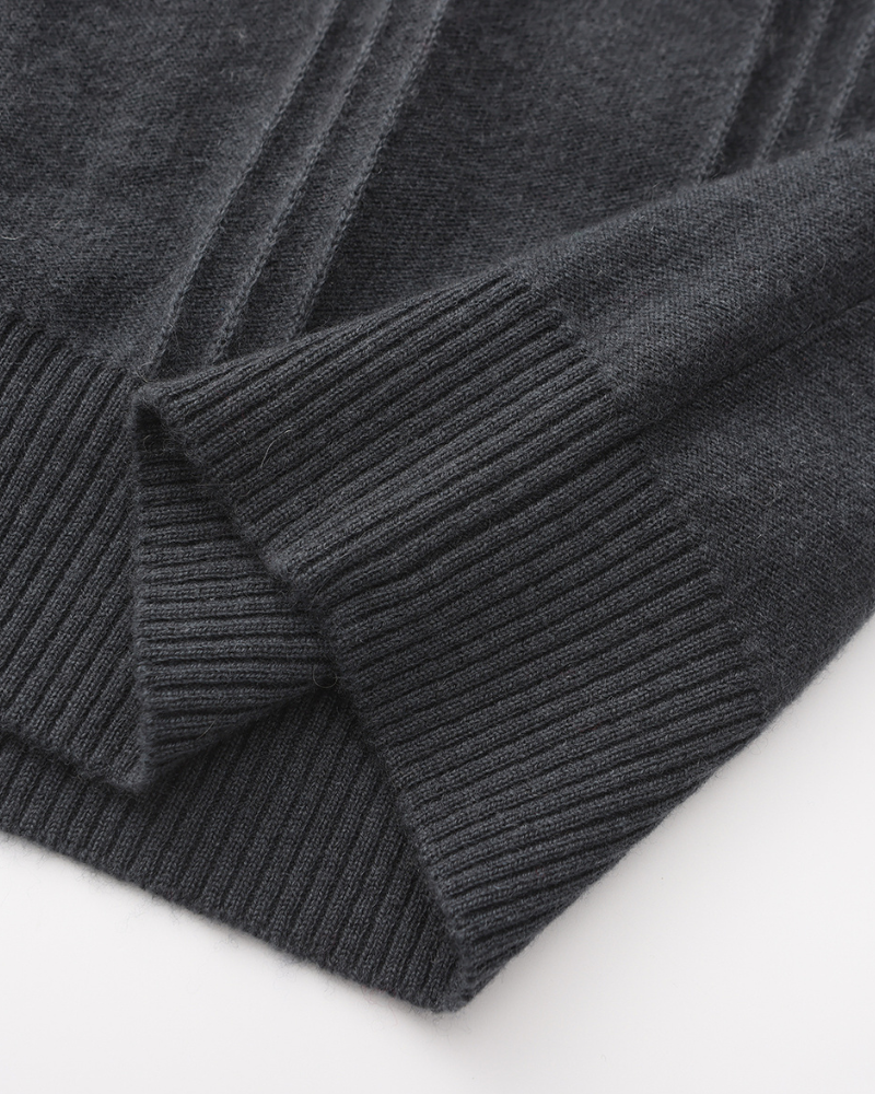 100% rib knit with half zip