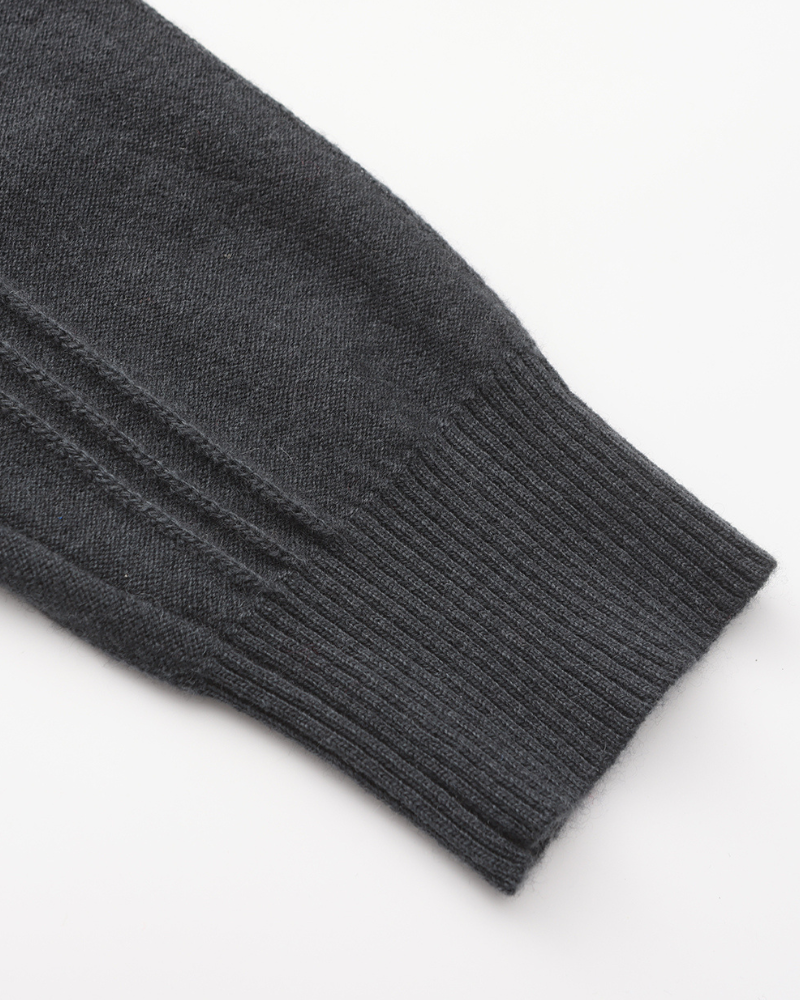 100% rib knit with half zip