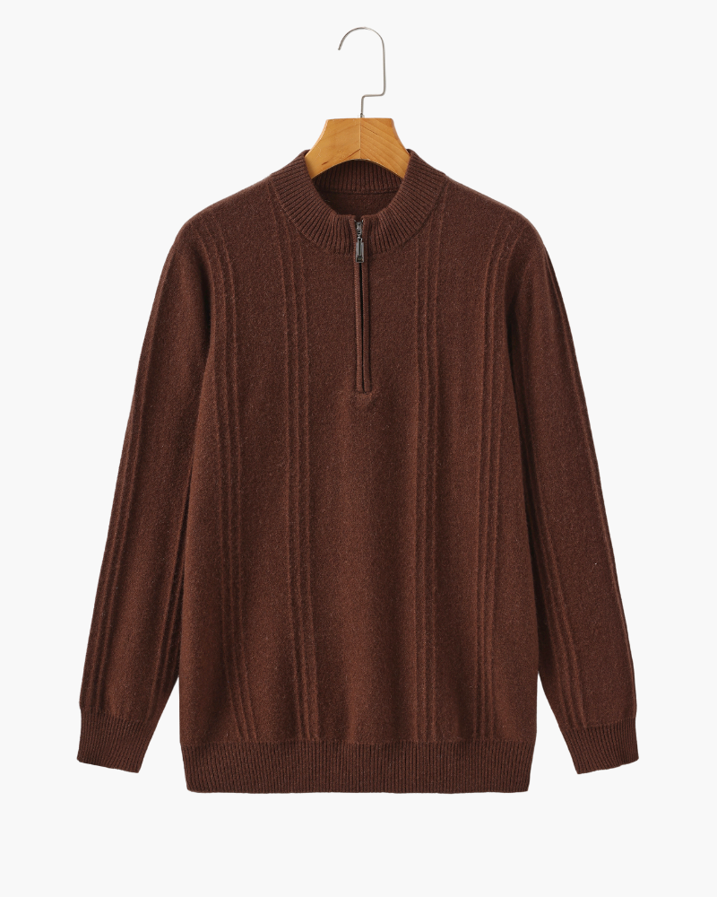 100% rib knit with half zip