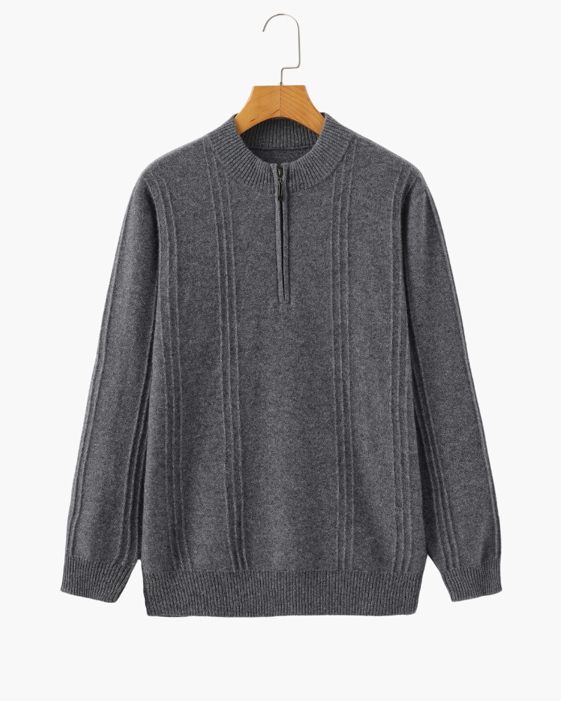 100% rib knit with half zip
