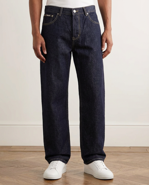 Relaxed fit wide-leg black rinsed jeans