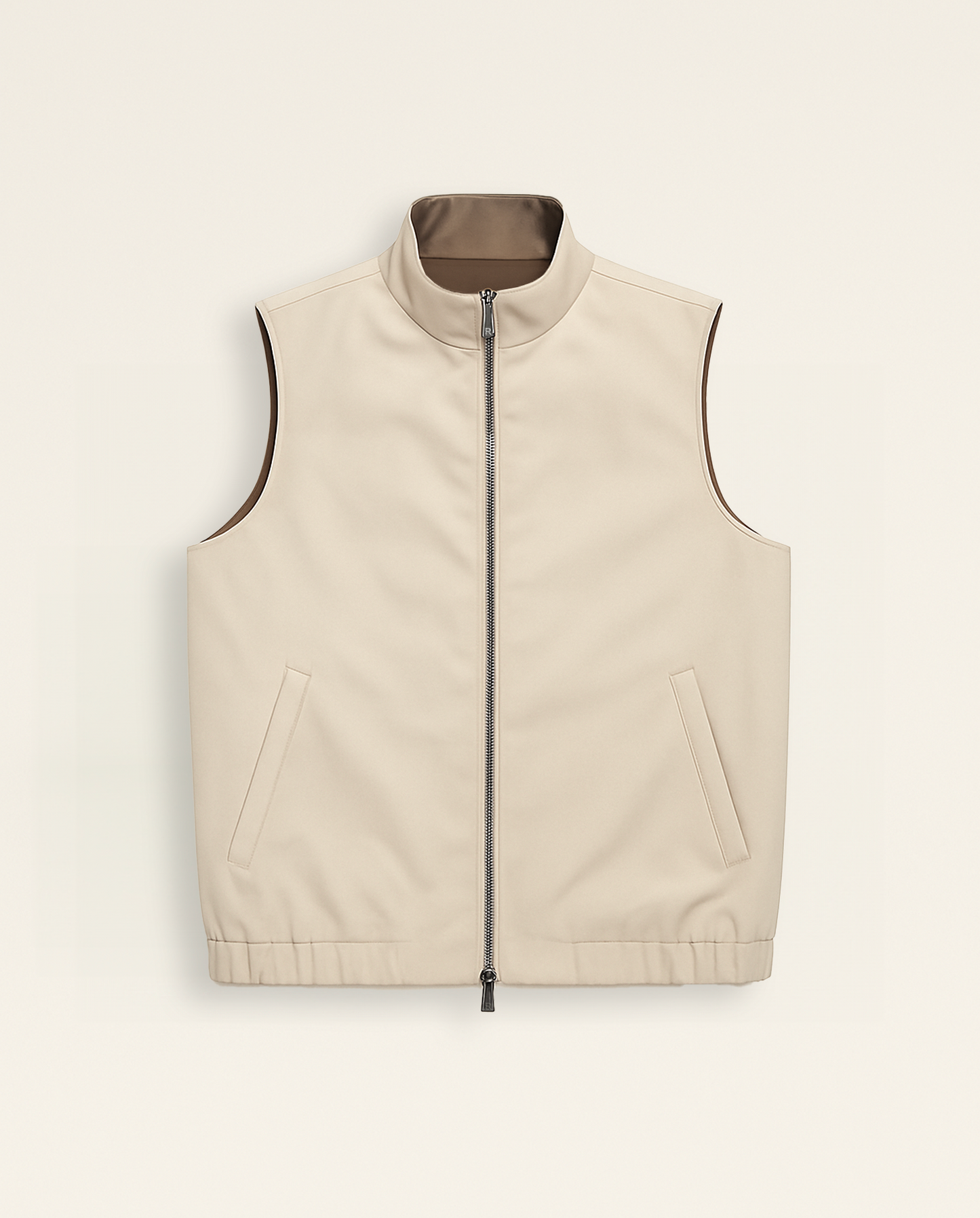Reversible vest – ebony / beige