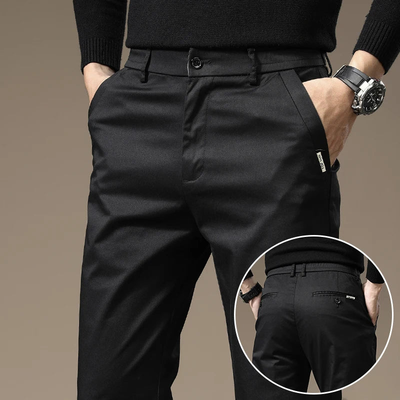 Slim-fit trousers made from pure cotton