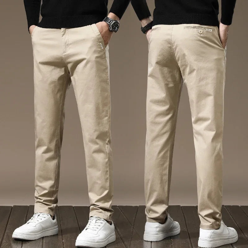 Slim-fit trousers made from pure cotton