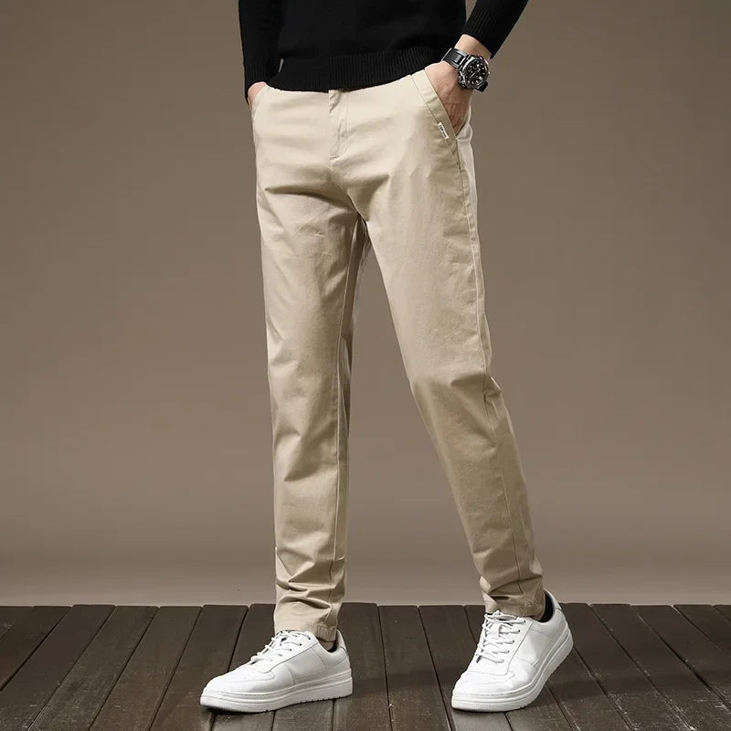Slim-fit trousers made from pure cotton