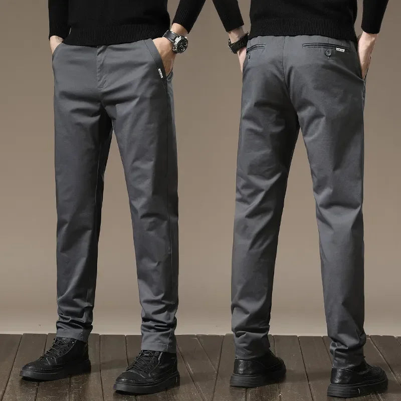 Slim-fit trousers made from pure cotton