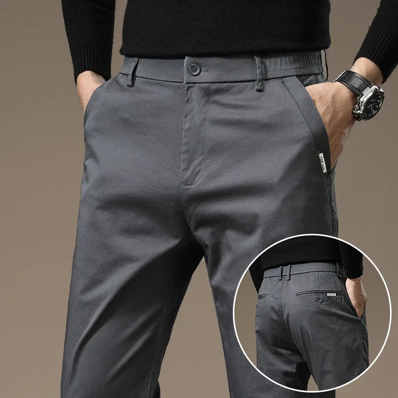 Slim-fit trousers made from pure cotton