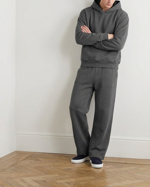 2 pair set, including well-fitting fitness and jogging pants - dark gray