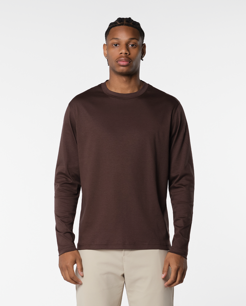 LYXIG LACE SIDED T-SHIRT - BROWN