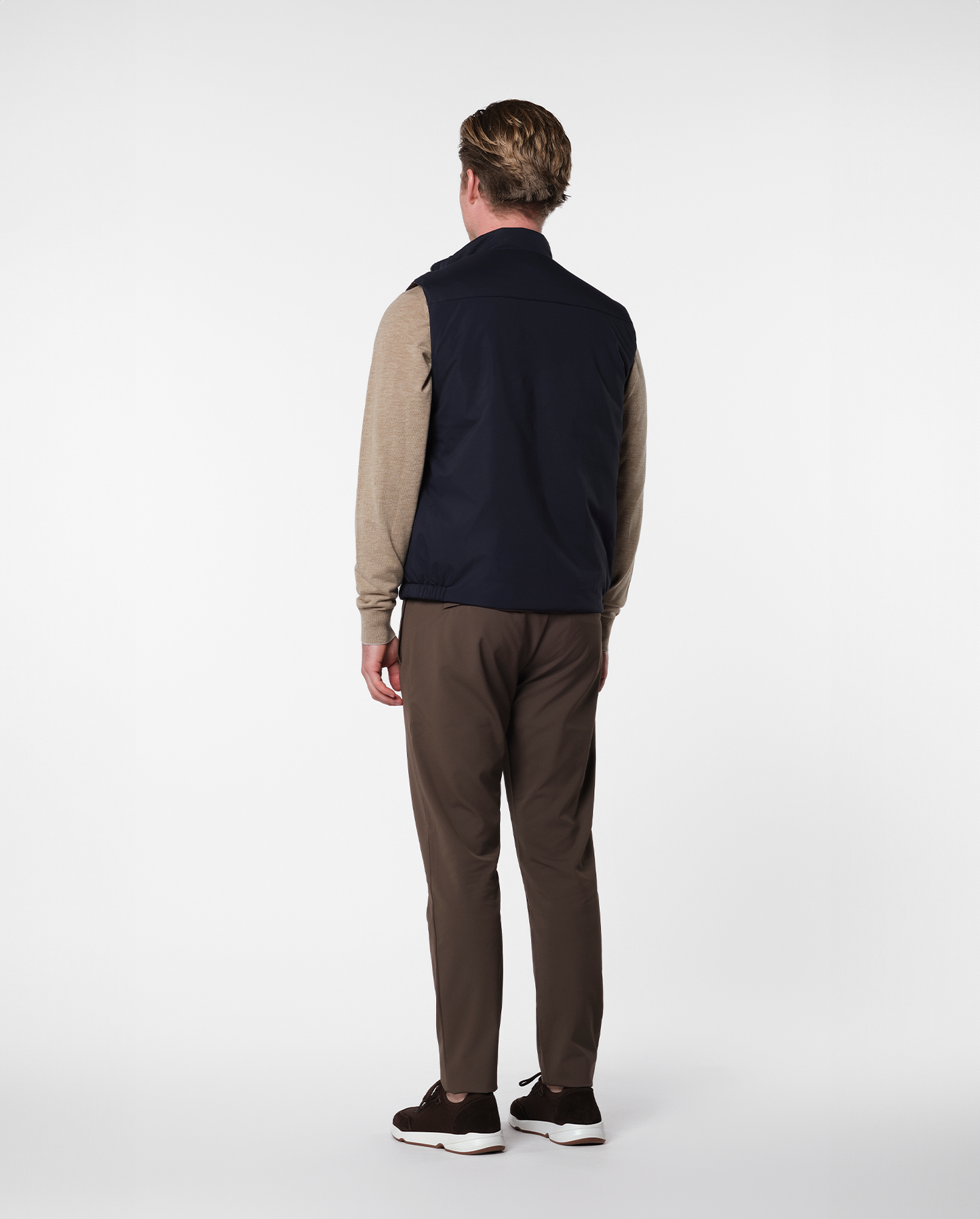 Navy blue/brown reversible vest