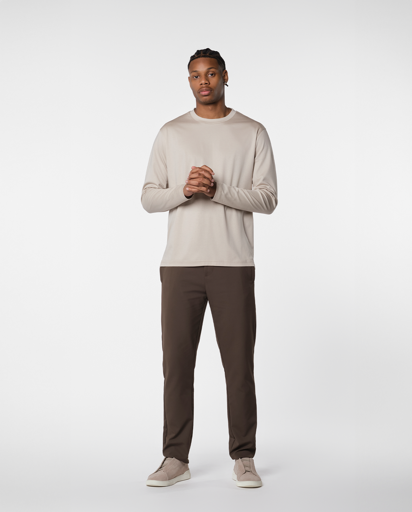 A luxury knitted T-shirt in beige
