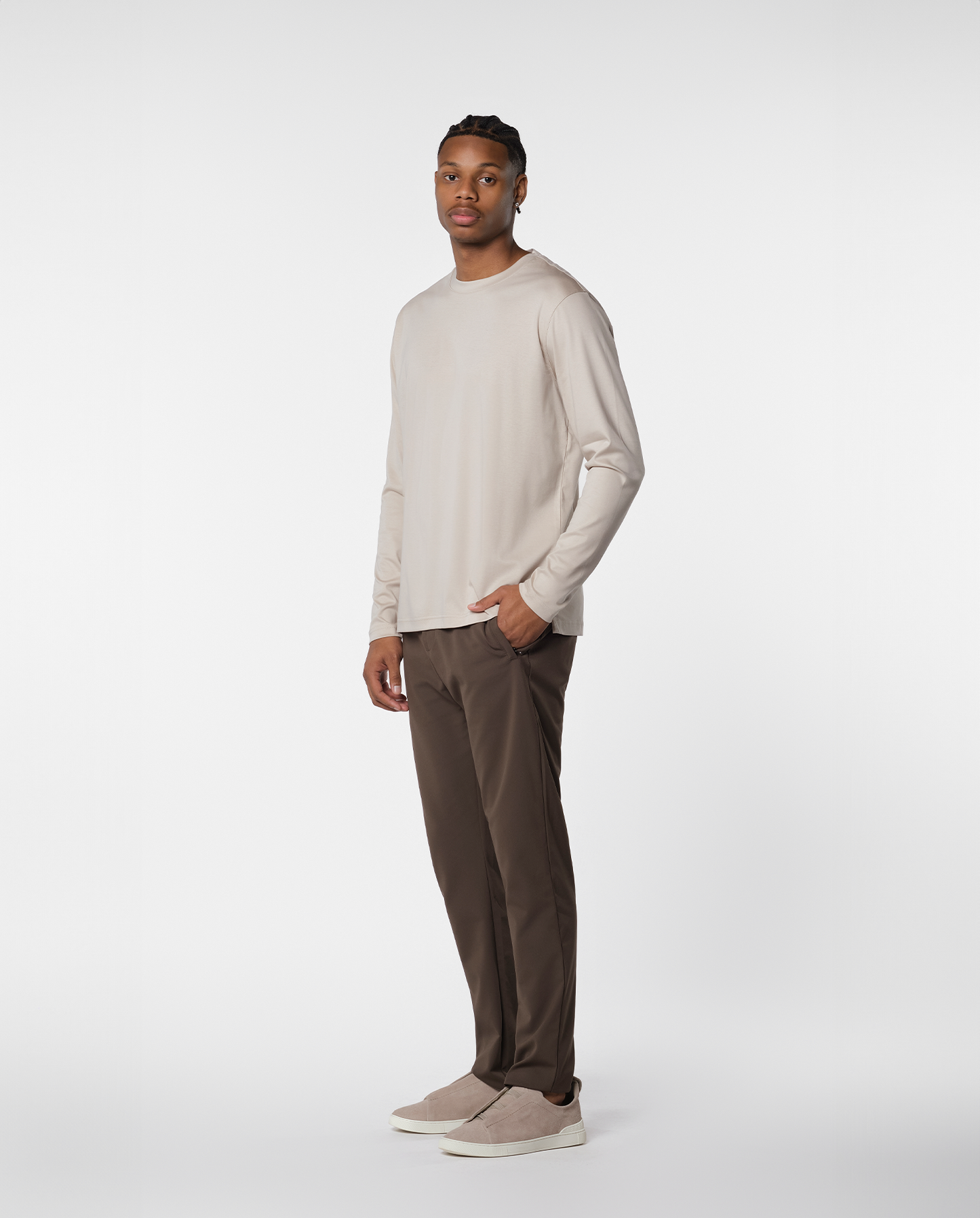 A luxury knitted T-shirt in beige
