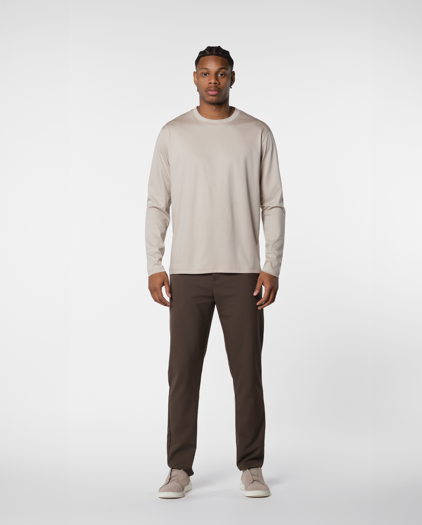 A luxury knitted T-shirt in beige