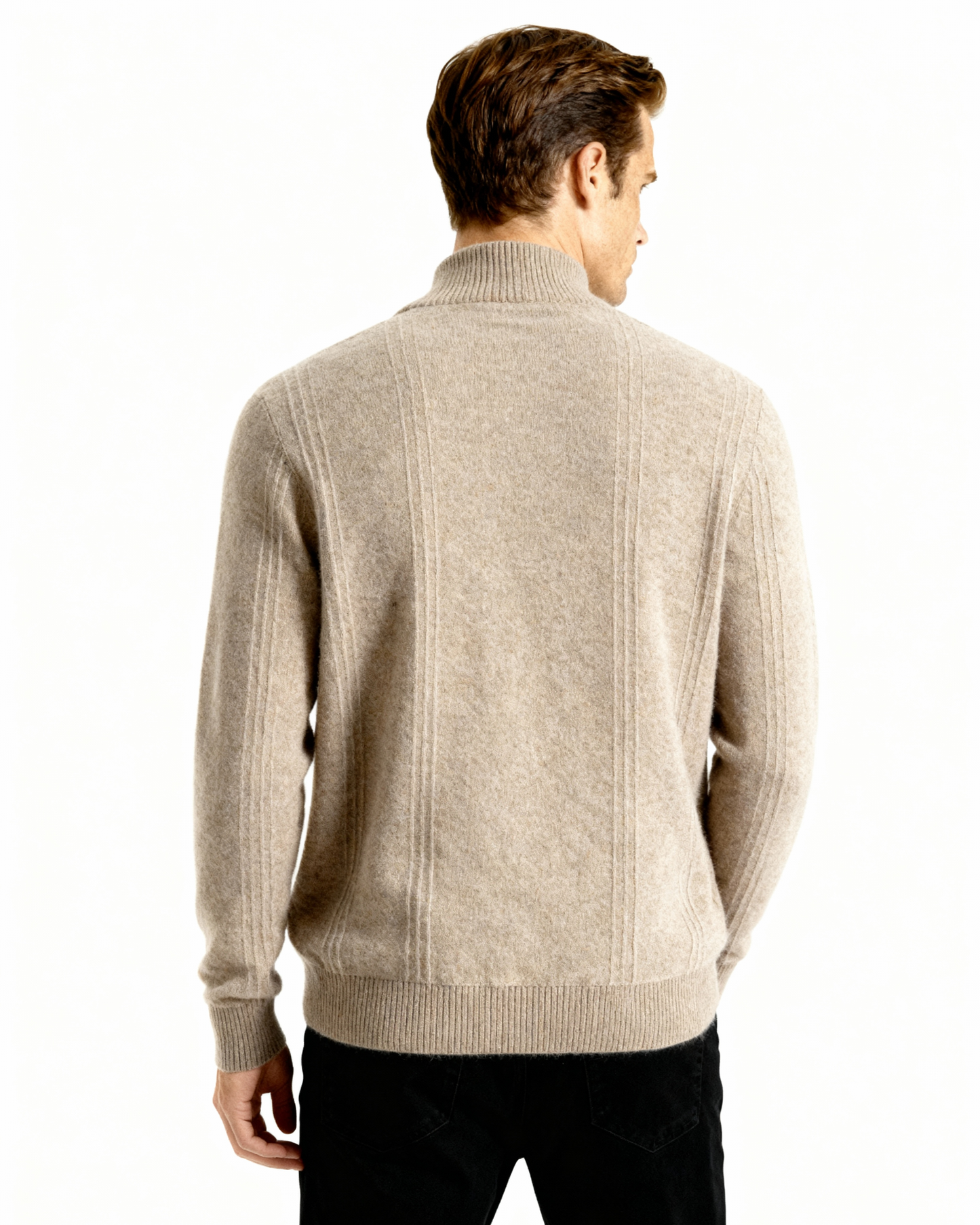 100% rib knit with half zip