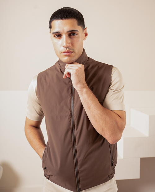 Reversible vest – ebony / beige