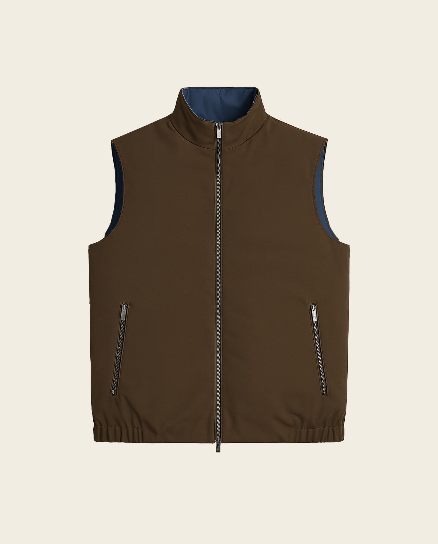 Navy blue/brown reversible vest