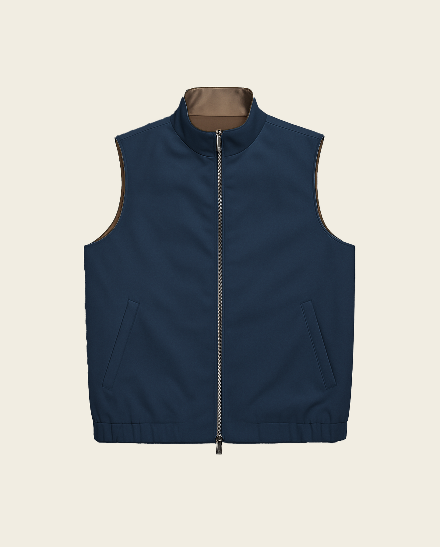 Navy blue/brown reversible vest