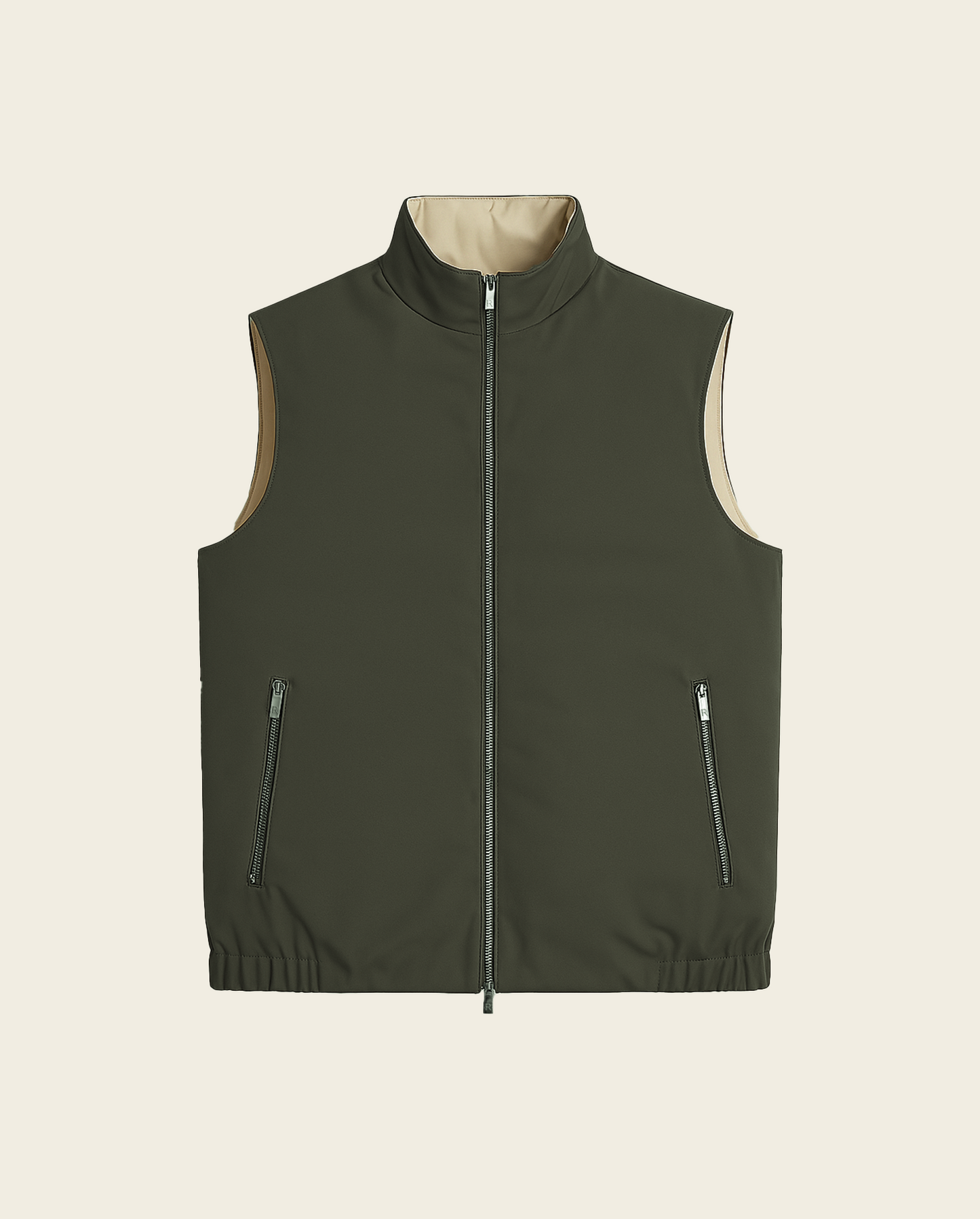 Convertible vest – green/beige